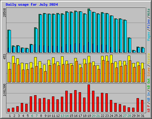 Daily usage for July 2024