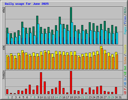 Daily usage for June 2025