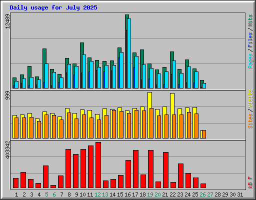 Daily usage for July 2025
