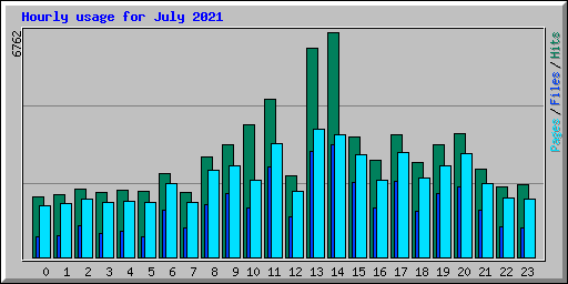 Hourly usage for July 2021