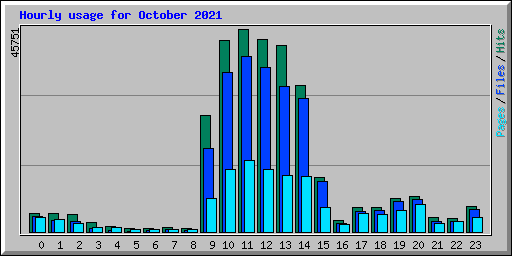 Hourly usage for October 2021