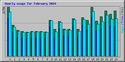 Hourly usage for February 2024